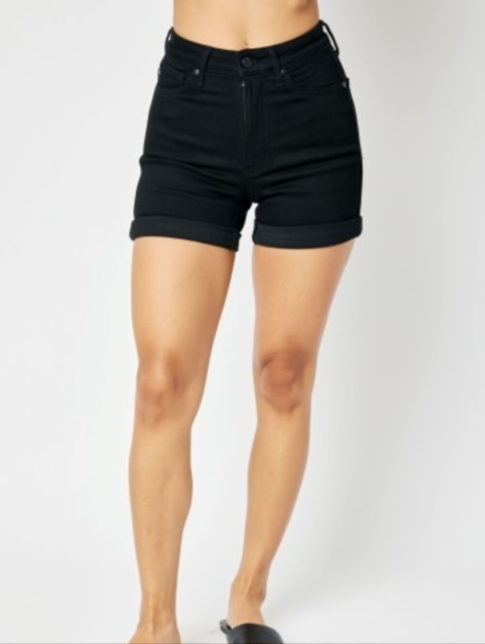 NWT Judy Blue High Waist Tummy Control Black Denim Shorts Size XL